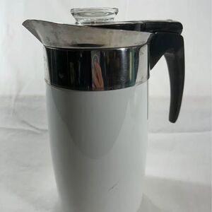 Vintage White Frost 10 Cup Coffee Percolator All White EUC Retro Kitchen